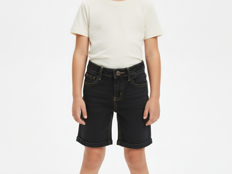 BLACK DENIM SHORTS FOR GIRLS